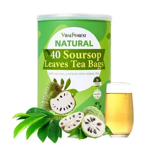 VitalForest 40 Dried Soursop Leaves Tea Bags, Soursop Graviola Leaves Tea| Sour Sop Tea Leaves
