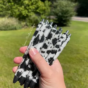 Glitter dipped cowhide pen Glitter dipped cowhide pen