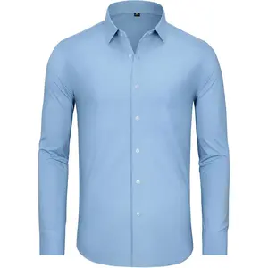 Alimens & Gentle 4 Way Stretch Mens Button Down Shirts Plaid Dress Shirt Wrinkle Free Long Sleeve Gingham Shirts