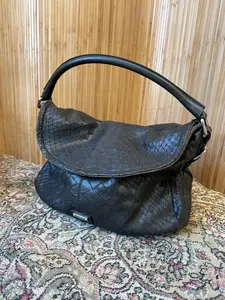 MaxMara Fold Over Leather Hobo Bag