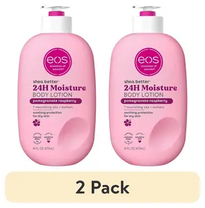 (2 Pack) Eos Shea Better Body Lotion - Pomegranate Raspberry, for Dry Skin, 16 Fl Oz EOS