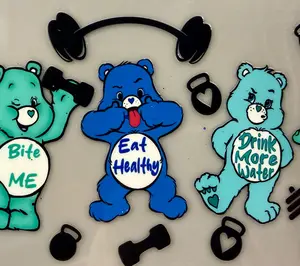 Fitness Bear UV DTF Wrap 💪 | 20 oz Skinny Tumbler Wrap |