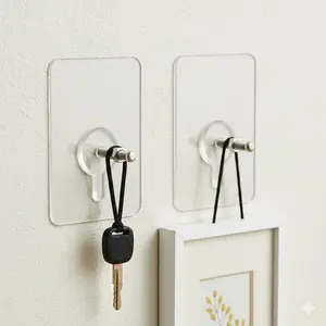 No Drill Invisible Photo Frame Hanger, Strong Hold for Drywall & Hard Walls, Removable Reusable Adhesive Hook, No Residue Damage, Home Decor Picture Hanging Tool