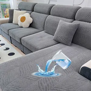 Non Slip Elastic Jacquard Sofa Cover Waterproof Polyester Slipcover Stretch Fit for Couches Armchairs Home Office Furniture Protector Washable Sofa Slipcover