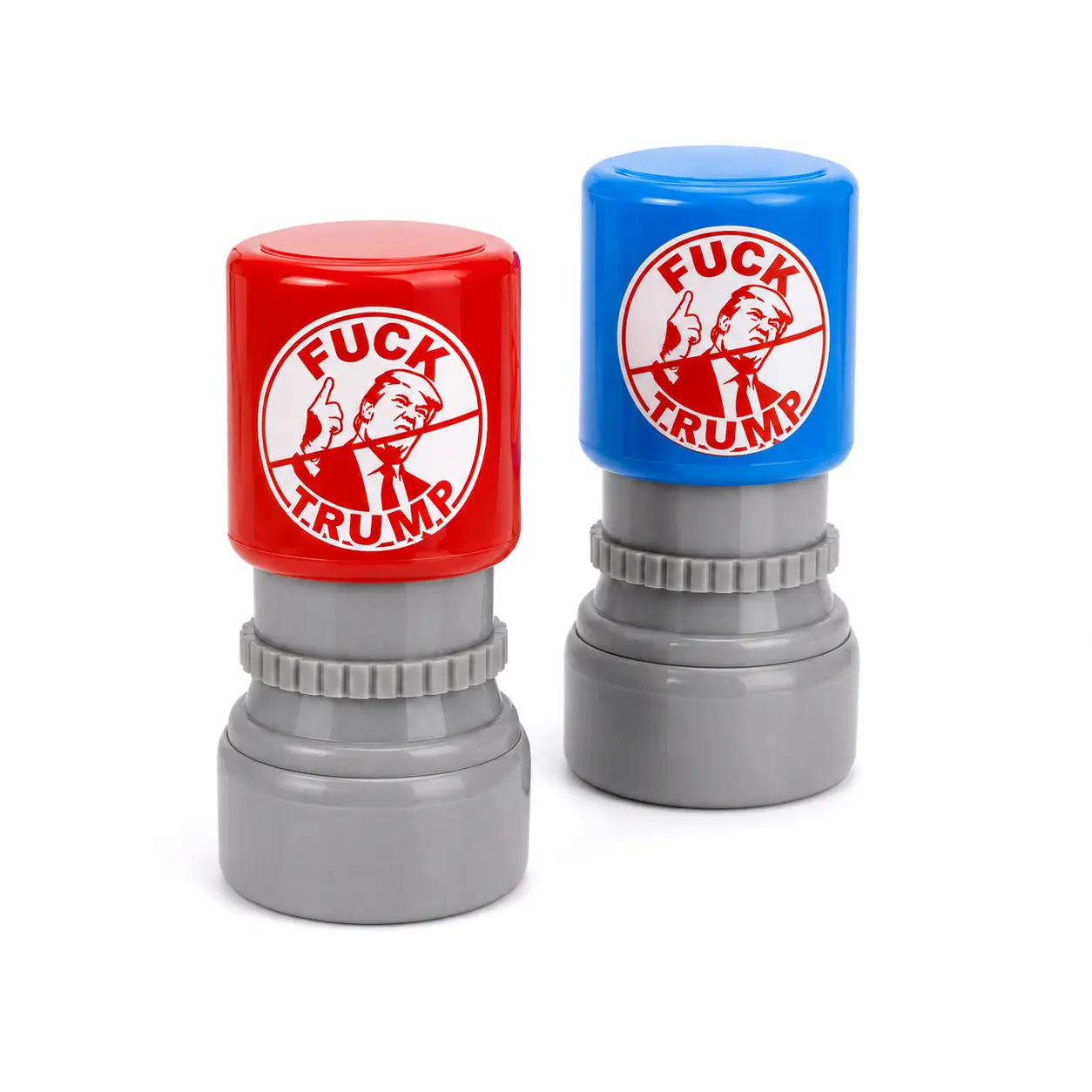 2-Pack Red Ink Self-Inking "Fuck Trump" Stamp, Funny Political Prank Gag, Adult Novelty Office Supply, Party Favor Gift