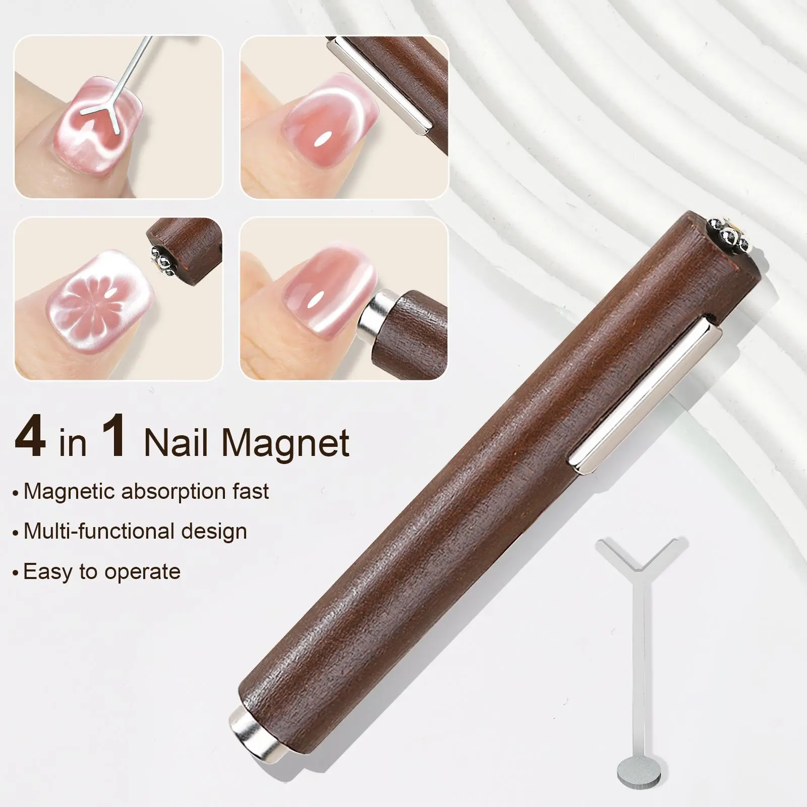 2pcs 3-In-1 Multifunctional Magnets With Love Magnets Super Strong Magnetism Suitable For Nail Polish Line Effect Nail Art Tools