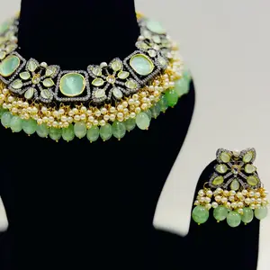 AD Kundan necklace set with earrings