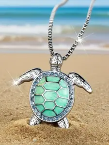 Vintage Turtle Pendant Necklace for Women, Creative Design Party Vacation Jewelry, Unique Fashion Accessory for Special Occasions