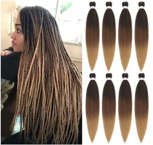 Ombre Pre Stretched Braiding Hair 30 Inch - 8 Packs (1B/30/27) Synthetic Crochet Braids Long Wavy