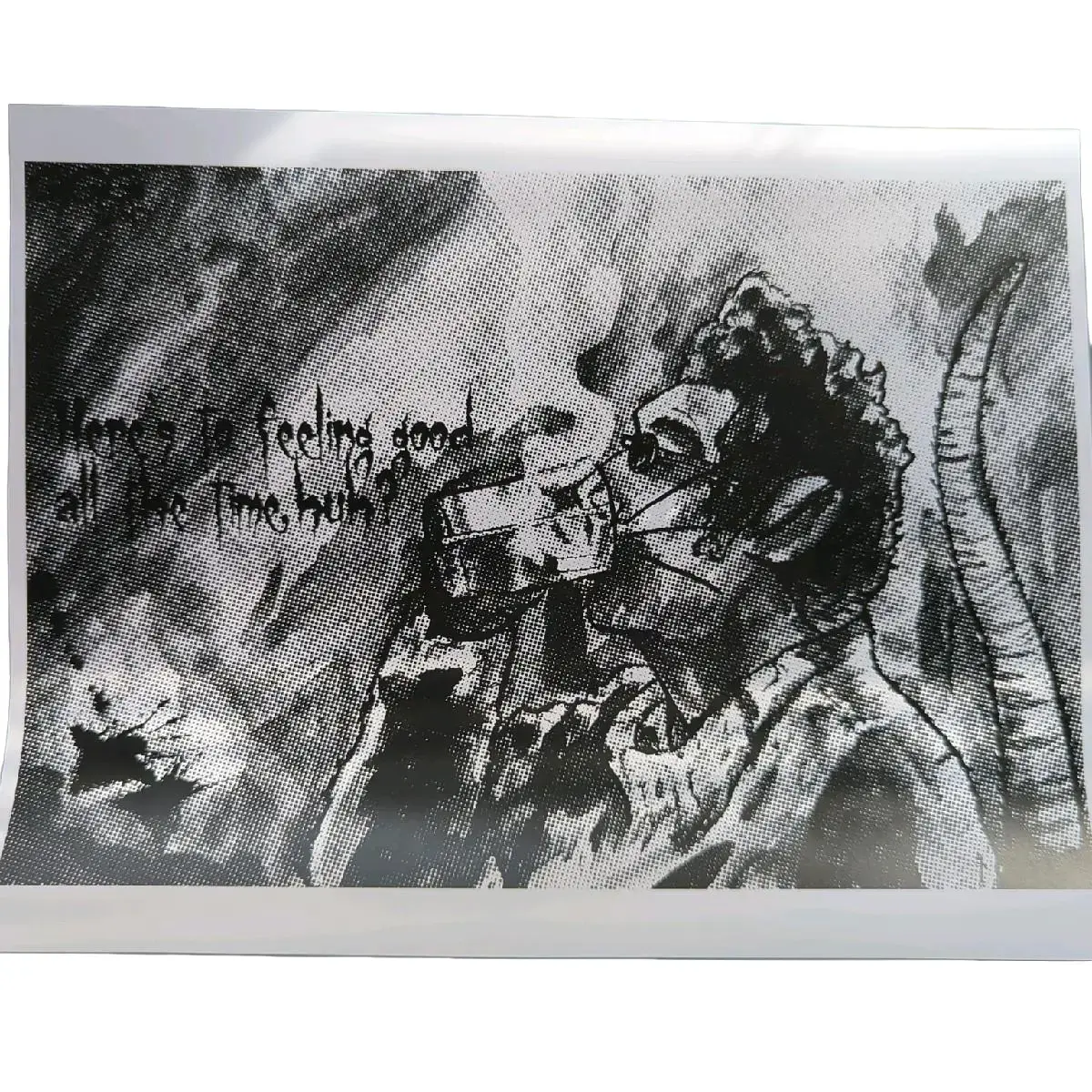 "Heres to Feeling Good" 8x10 Art Print - Surreal Horror Decor - Gelliplate Monoprints