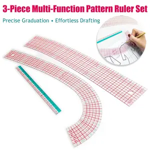 3-Piece Curve Ruler Set, Sewing Tools for Garment Pattern Making, Multi-Functional Curve Drafting Rulers, Essential Tailoring Accessories