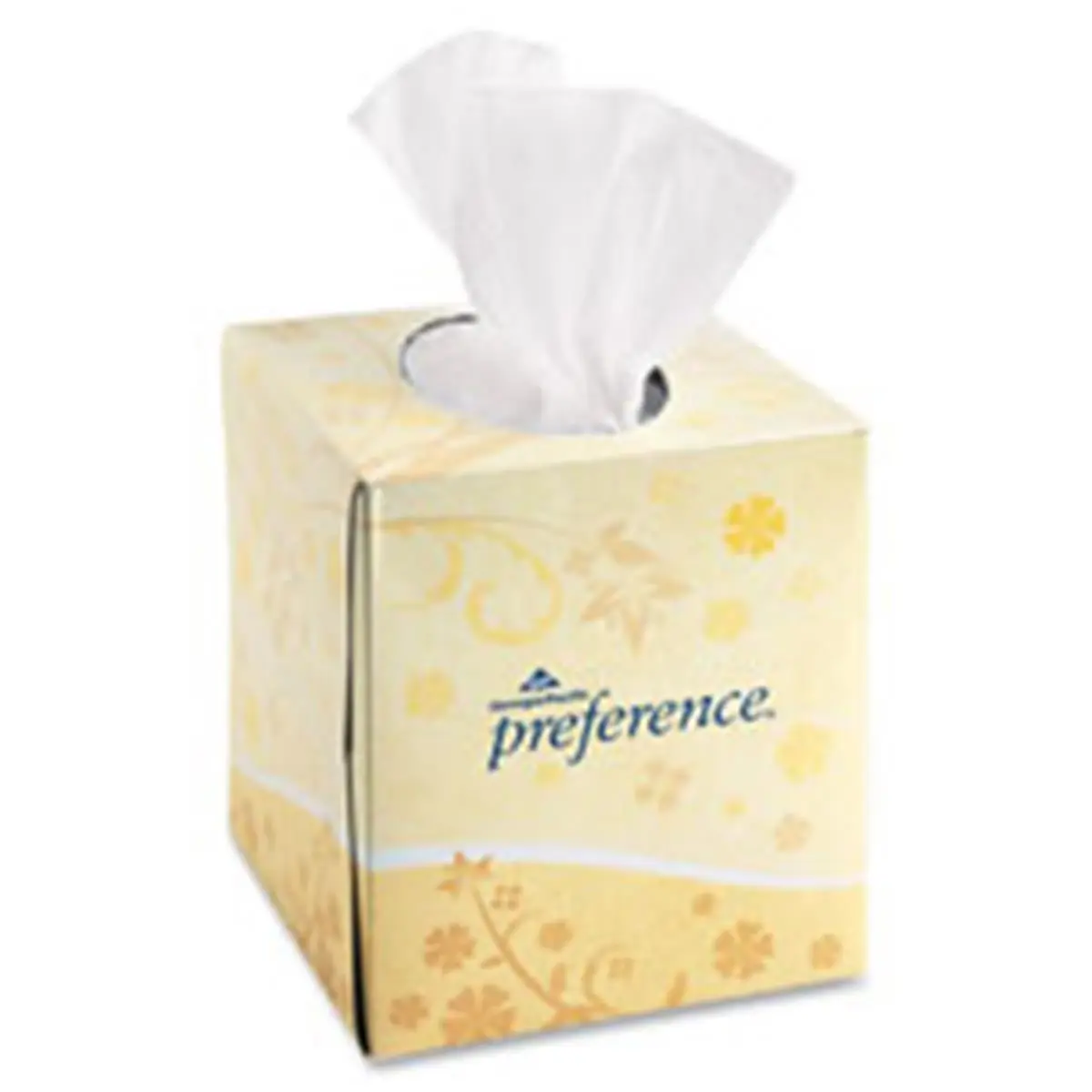 Georgia-Pacific Preference 2-Ply Cube-Shape Facial Tissue Box with Built-In Poly-Shield Dispenser, 36-Sheet Carton, Color-Contrast Soft Paper for Bathroom Vanity Fixture Accessories, 36 Sheets