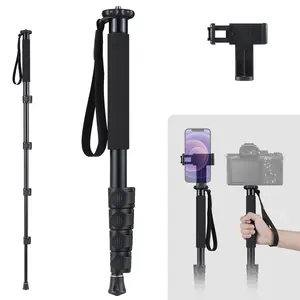 Lightweight Monopod, Aluminum Alloy DSLR Camera Tripod, Retractable Camera Tripod for 1/4'' 3/8'' Hiking Travel Selfie Stick, Smartphone