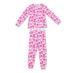 KR Moisture-Wicking Bamboo Pajama Sets for Toddler Boys & Girls - Ultra Soft Skin-Friendly 2Pcs Long-Sleeve Snug Fit Pajamas 2T-9T kids loungewear Pastel Cute Pajamas