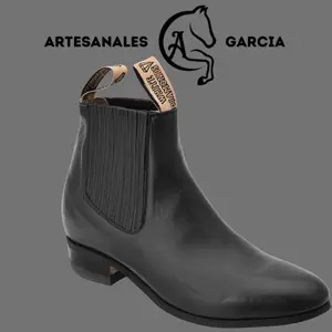 Botin Charro Negro Suela de Hule WD 707