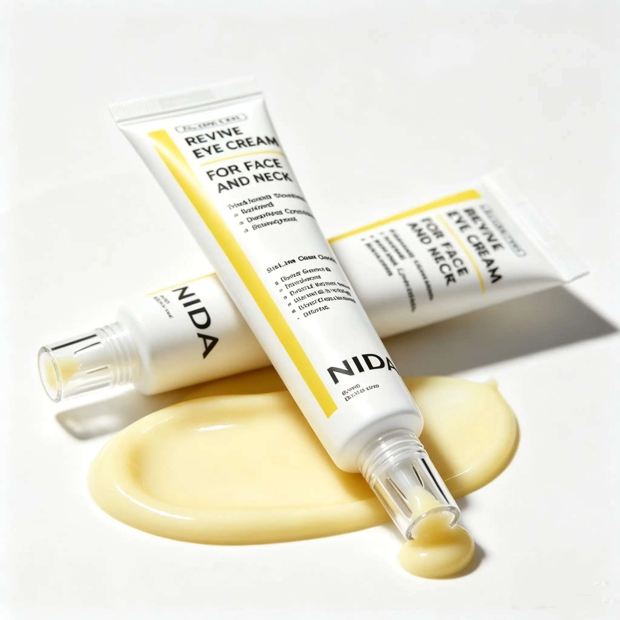NIDA Revive Eye & Neck Cream | Probiotic, Retinal & Peptide Complex | Youthful-Looking, Smoothing & Firming Care | Lightweight Daily Moisturizer | 40mL