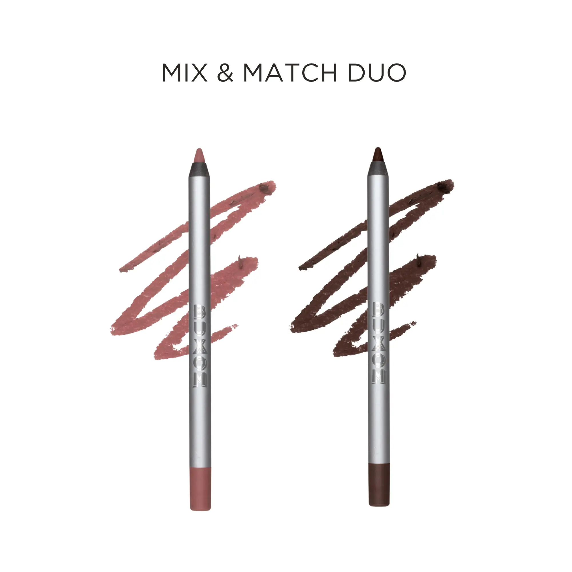BUXOM Pout Sculpt Duo - Build Your Own 2 Pencil Set - Pink and Taupe Shades, Long-Wear Lip Liner, Sharpenable, Waterproof, Long Lasting Lip Liners