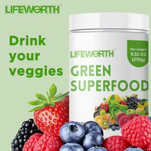 Greens Blend Superfood Greens Powder Blend for Energy Spirulina, Chlorella, Carrot Powder, Digestive Enzymes and Probiotics Original Flavor