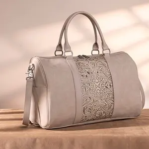 Trinity Ranch Floral Aztec Tooled Collection Travel Weekender Duffle Bag