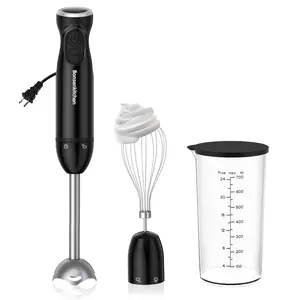 Bonsenkitchen 3 in 1 Immersion Blender with Egg Whisk & 700Ml Measuring Cup, 12 Speed Hand Blender