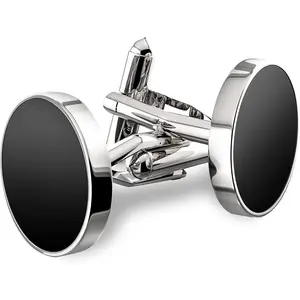 Cufflinks For Men 316L Stainless Steel Tuxedo Shirt Cuff Links Accessories Unique Business Groom Wedding Black Silver Gold Jewelry for Son Father Husband Boyfriend