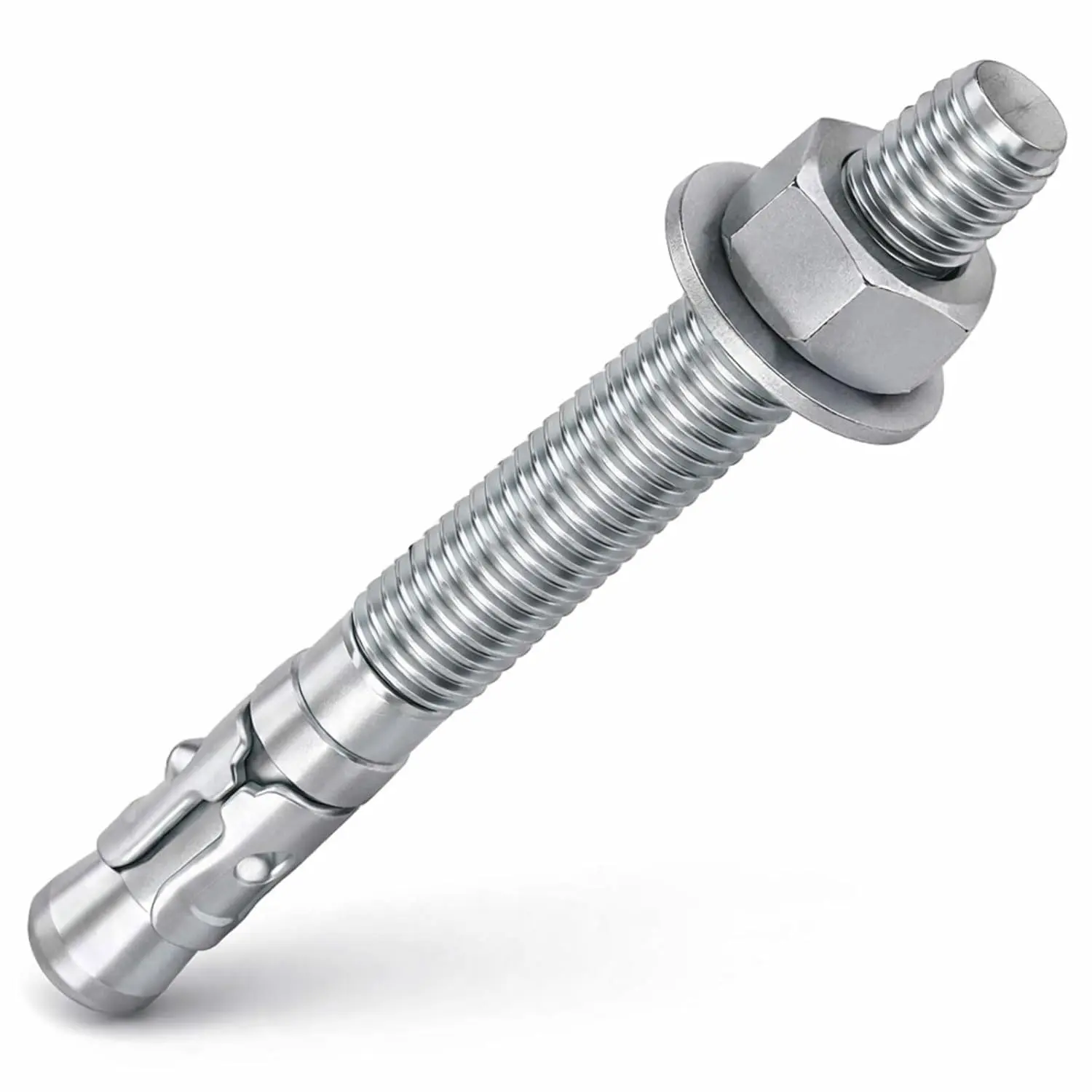 30pcs 1/4″ × 2‑1/2″ Zinc‑Plated Wedge Anchor Heavy‑Duty Concrete Fasteners Carbon Steel Expansion Bolts