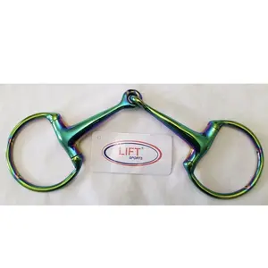 Rainbow Multi Color EGG BUTT Loose Ring Snaffle Horse Bit Stainless Steel Tack