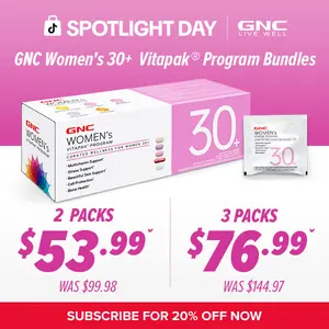 GNC 3-Pack Bundle: Women's 30+ Vitapak, 90 day supply, Multivitamin for Daily, Stress & Bone Support, Skin Protection, Edible Supplements, Jumpstart