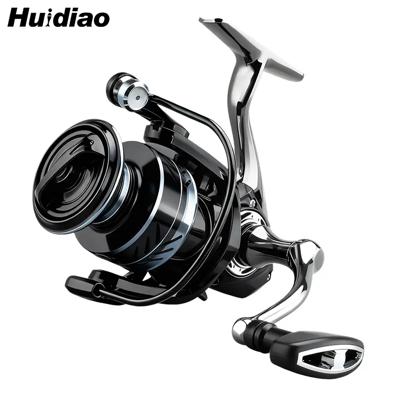 Huidiao XF Rock-Solid Spinning Fishing Reel Metal Spool/Handle/Foot 14KG/30.8LB Max Drag 5.2:1 Gear Ratio 2000-7000 Series Long Distance Casting Reel for Lure Fishing