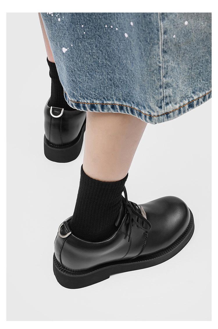 Retro low-top work shoes for men, casual leather shoes with hidden internal lift, new outdoor hiking thick-soled shoes, all-season retro functional casual shoes