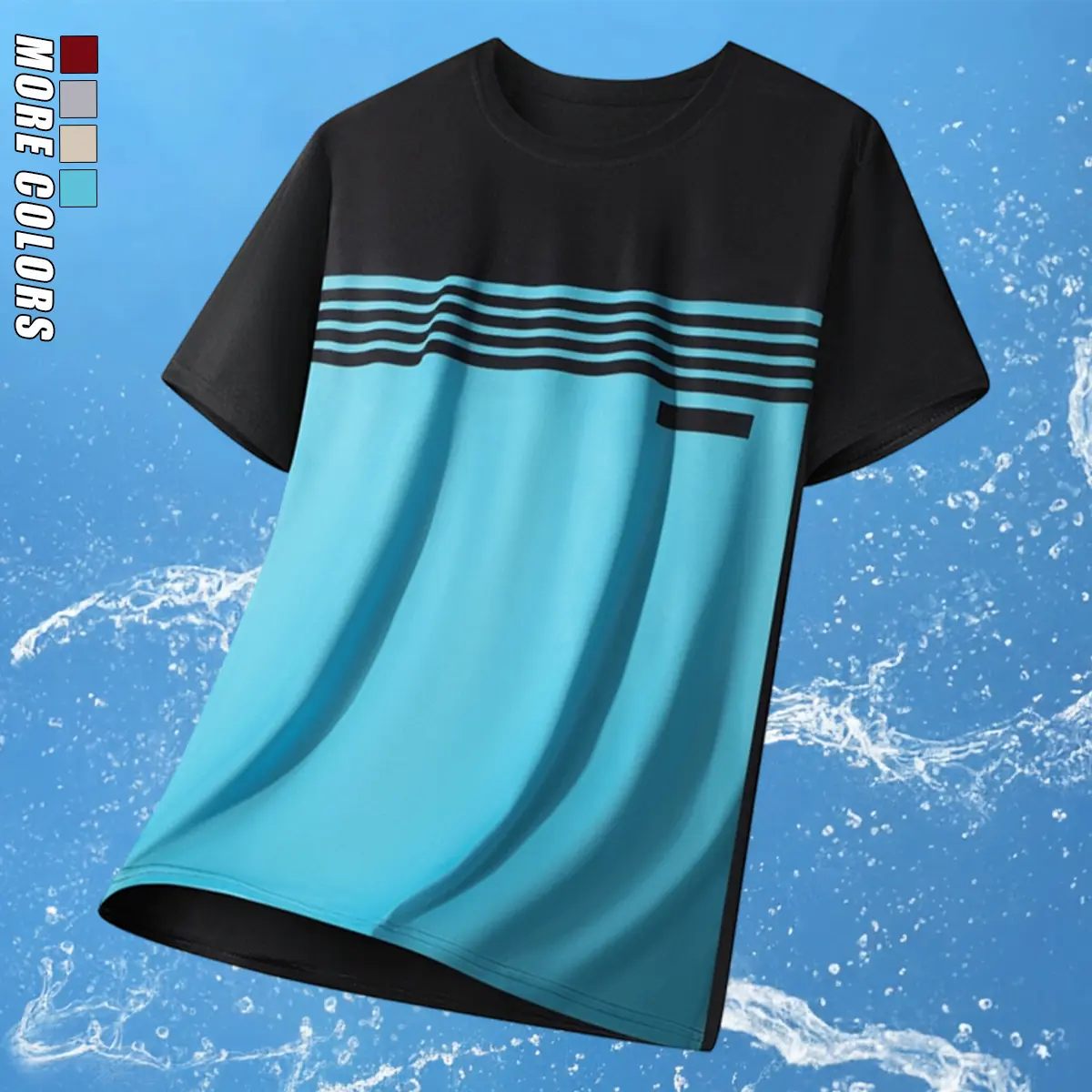 Fashionable, trendy polyester men’s short-sleeve T-shirt featuring breathable polyester for all-day comfort.Loose fit and functional ventilation holes, suitable for modern men’s fitness training and everyday summer casual wear.