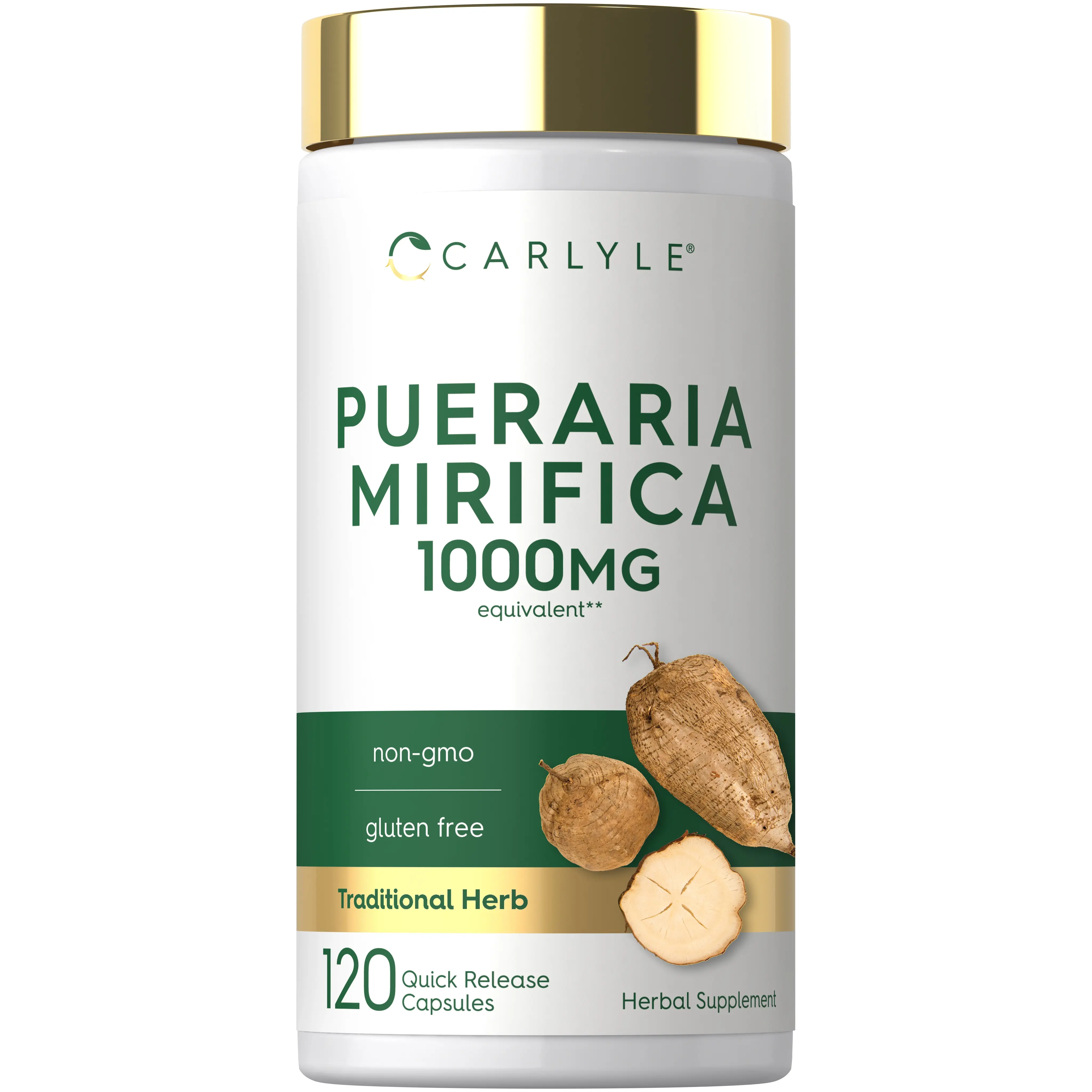 Carlyle Pueraria Mirifica Capsules | 1000mg | 120 Count | Root Extract | Non-GMO & Gluten Free Supplement