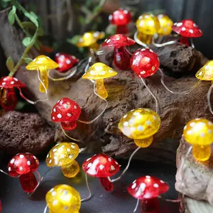 Mushroom Decor Fairy String Lights- Mushroom Lights USB Plug in or  Operated 7ft 20 LED with Timer and Dimmer- Mushroom Gifts Cottage Core Decoration for Christmas Bedroom