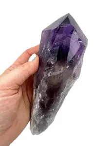 New Moon Beginnings Large Raw Amethyst Crystal Point with Root 4.5" - 9" - Bahia Amethyst Dragon Tooth High Quality Amethyst Cathedral Point