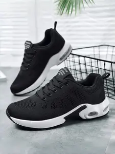 Women's Casual Breathable Air Cushion Athletic Walking Shoes, Lightweight Comfortable Sports Sneakers for All Seasons, Textile Upper Material