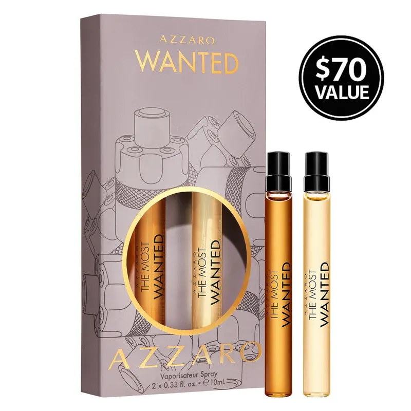 Azzaro - The Most Wanted Cologne Discovery Set - 2-Piece Fragrance Kit Includes 2 10 ML Travel Size Sprays – The Most Wanted Eau de Parfum Intense, The Most Wanted Parfum