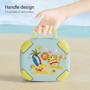 3-Compartment Toddler Lunch Box Set, 160ML X 2 + 390ML PP Bento Box with Removable Inner Tray and Flip Lid Handle, Microwave & Dishwasher Safe