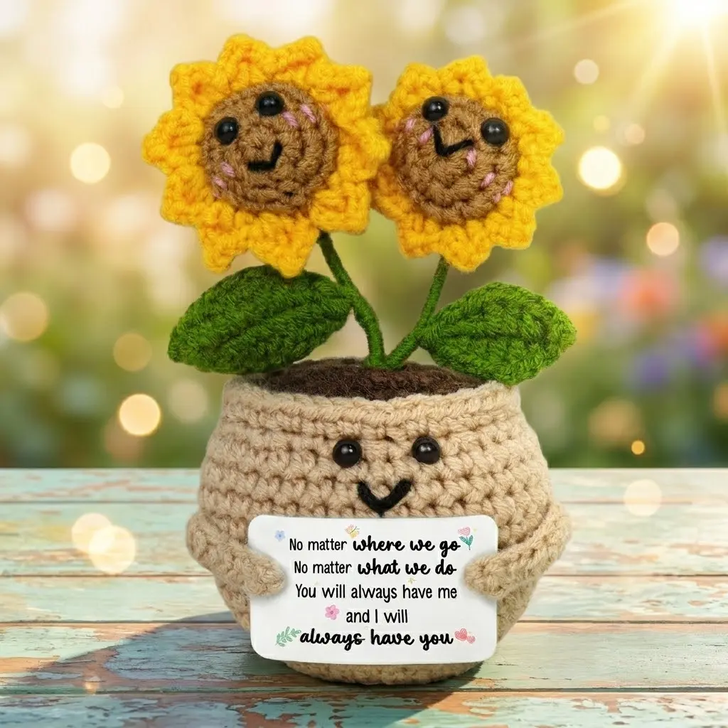 THANK YOU GIFTS - Mini Tulip Positive Emotional Support Crochet - Back To School Thank You Gift for Teachers Nurse Coworker Friend, Retirement Gift for Woman