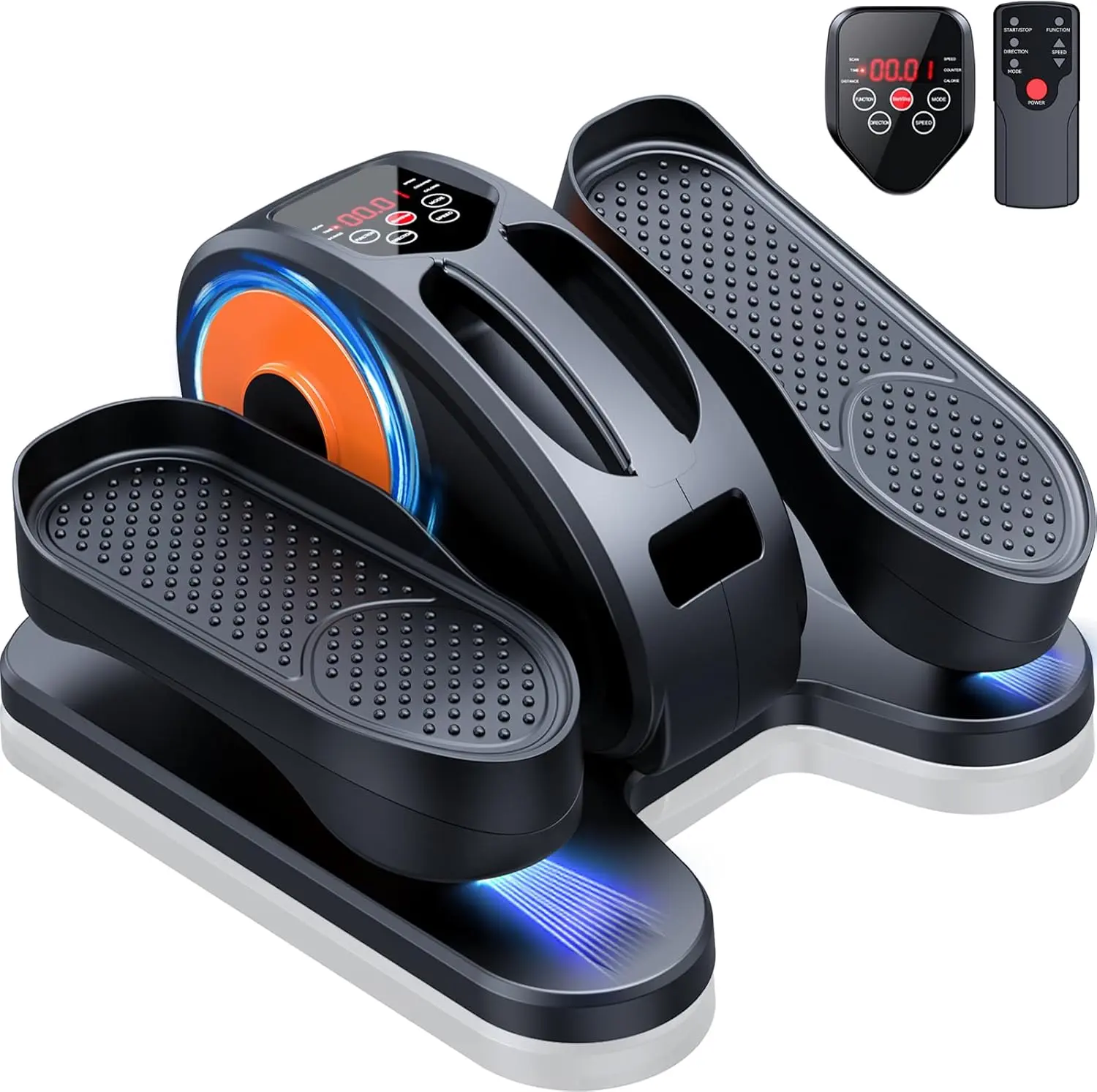 Under Desk Elliptical Machine, Electric Elliptical Leg Exerciser for Seniors Fully Assembled, Quiet & Portable Electric Seated Pedal Exerciser with Remote Control & 12 Adjustable Speeds