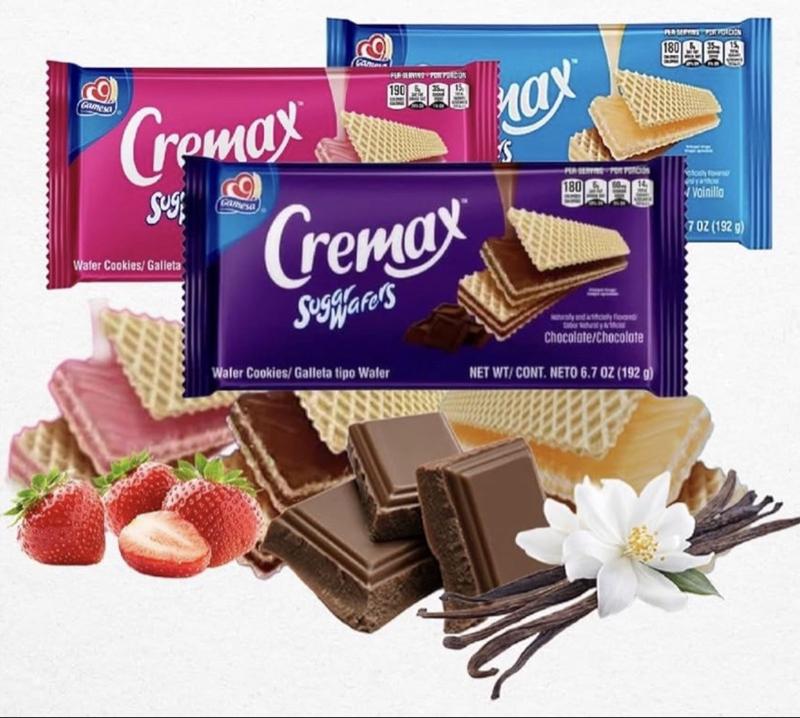 Gamesa Cremax 3 Count Wafers Chocolate Strawberry Vanilla 6.7 Oz Each