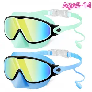 Large Frame Waterproof & Anti-Fog Swim Goggles, Wide View Design for Kids, Perfect for Summer Pool Fun, Unisex Swim Gear, Swimming Goggles