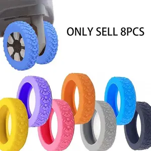 Silicone Travel Luggage Wheel Covers 8pcs, Noise Reduction & Durable, 6 Bright Colors