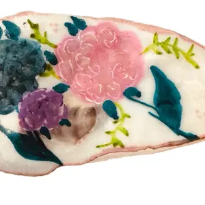 Hand Painted Oyster Shell Jewelry Holder - Home Organizer