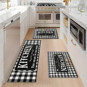 1/ 2/ 3pcs The Kitchen Is the Centerpiece of the Family's Holiday Decor. Flannel Soft Kitchen Rugs Non Slip Washable, Throw Mat, Non-Skid Runner Mat, Floor Mat, Doormat, Living Room Laundry Bathroom Water-absorbing Mat Set, Area Mat, Decor