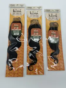 Kiwi Lace Closure 100% Human Hair Body Wave Soft & Full 2x6 Tangle-Free Extensions for Natural Look