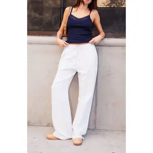 John Galt Women's White & Purple Floral Anastasia Tie Sweatpants