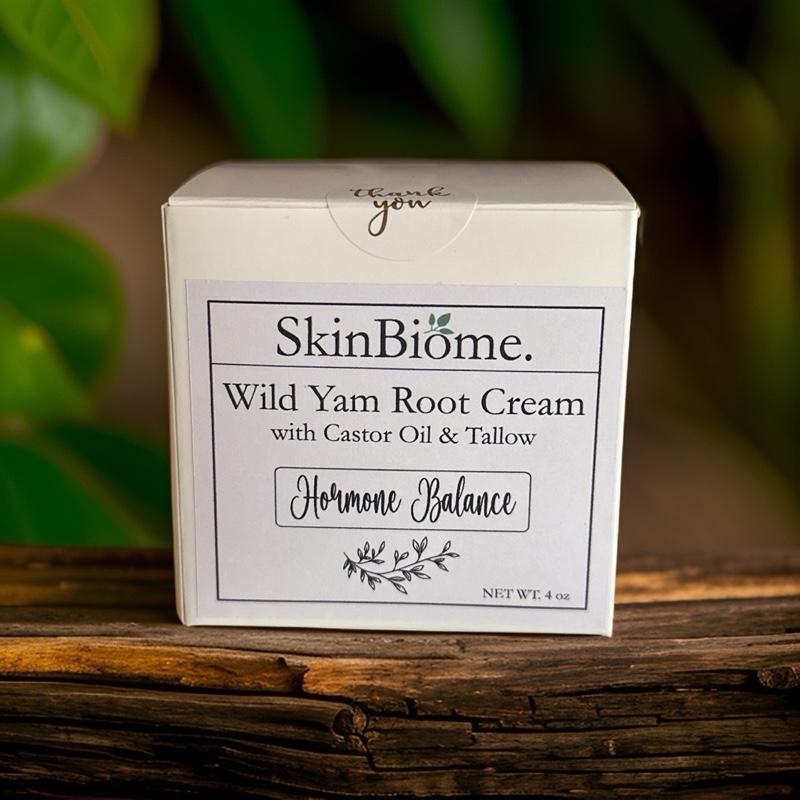 Wild Yam Cream for Hormone Balance, 4 OZ Organic Wild Yam Cream for Women PMS & Menopause Relief, Unscented Hypoallergenic Wild Yam Cream Balm for All Skin