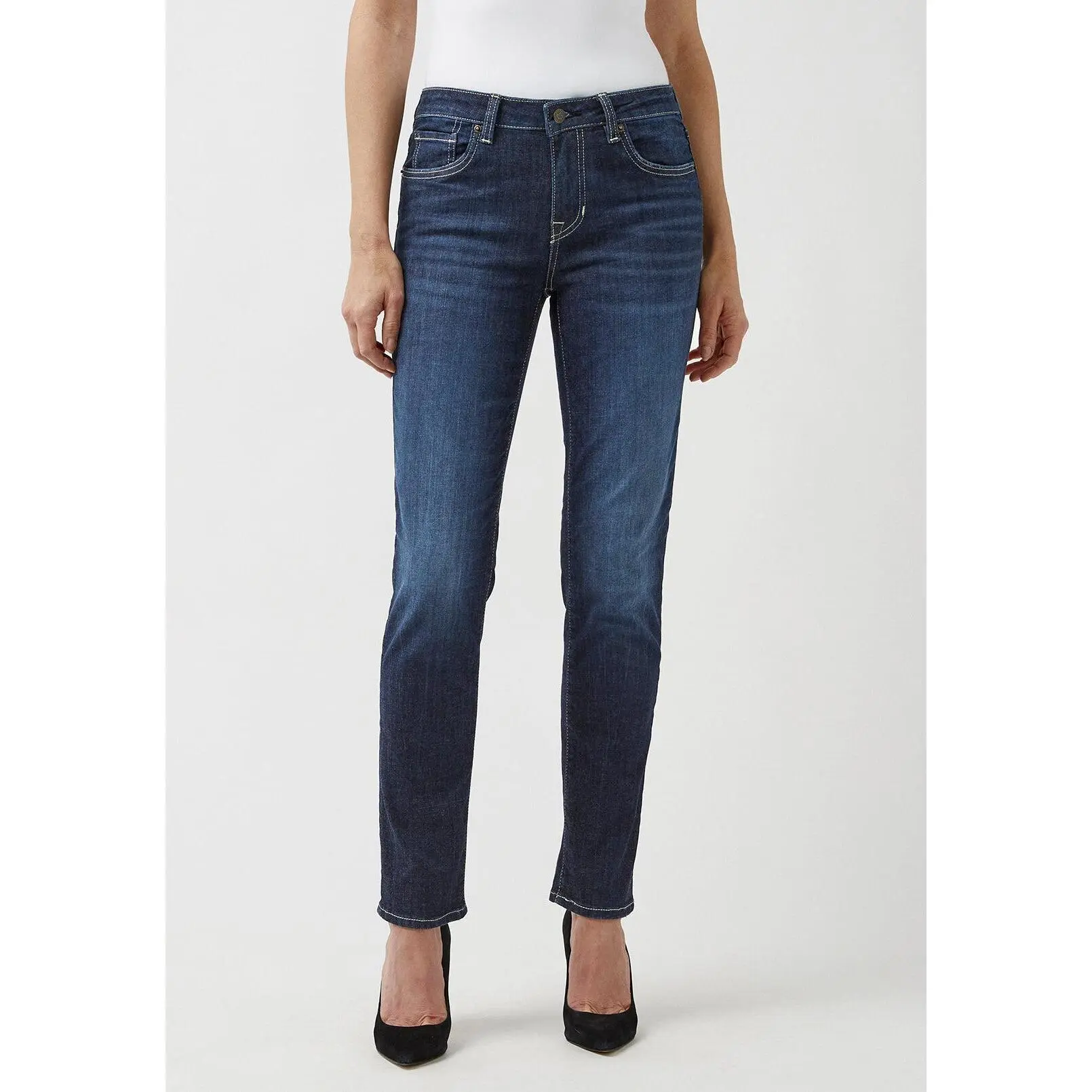 Carrie Women's Mid Rise Slim Jeans, Reckless Blue - BL15674