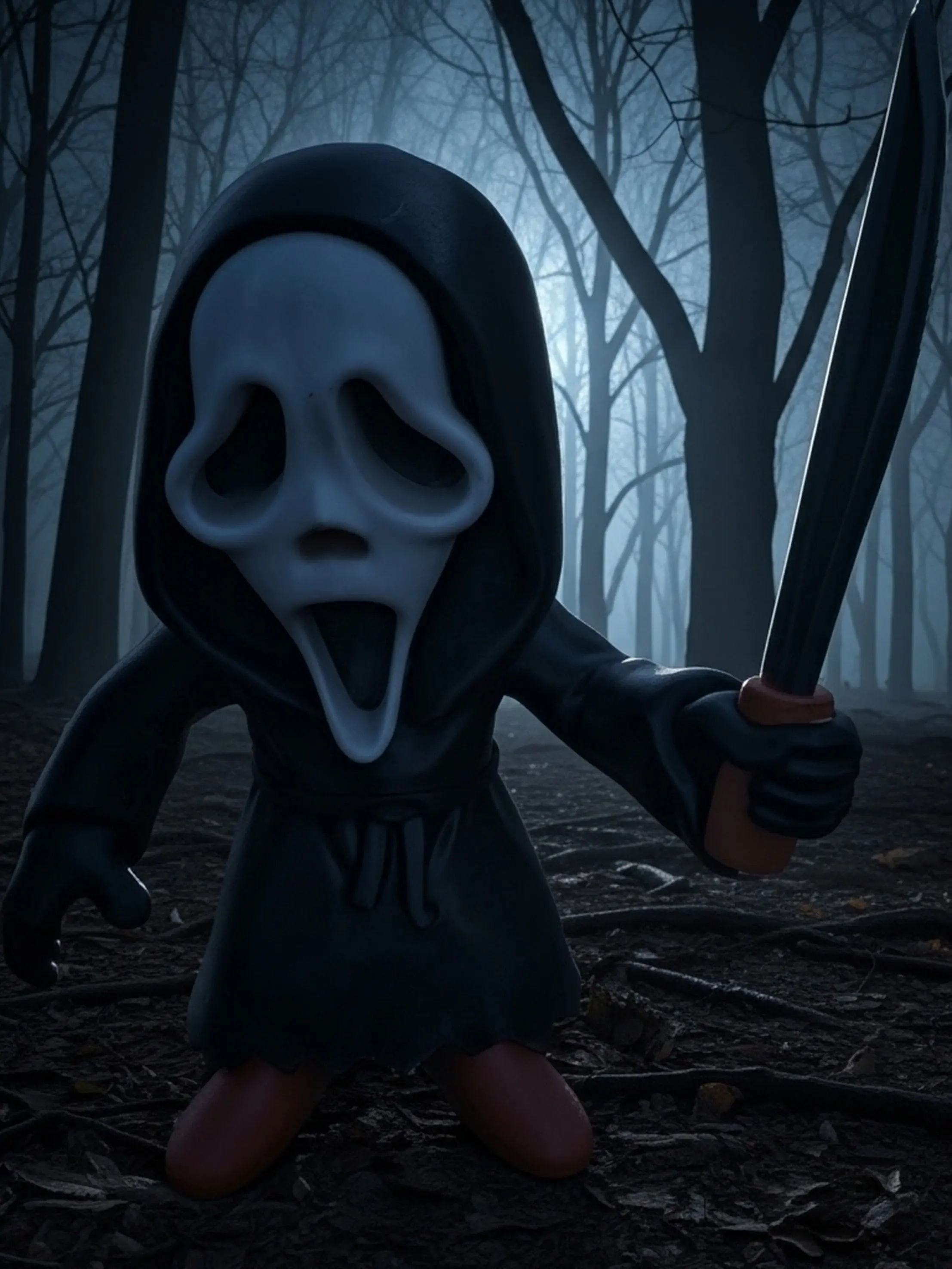Ghostface Horror Collectible Figure (Moonlit Mist)
