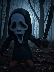 Ghostface Horror Collectible Figure (Moonlit Mist)